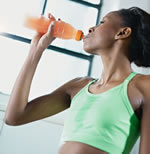 Woman drinking energy drink